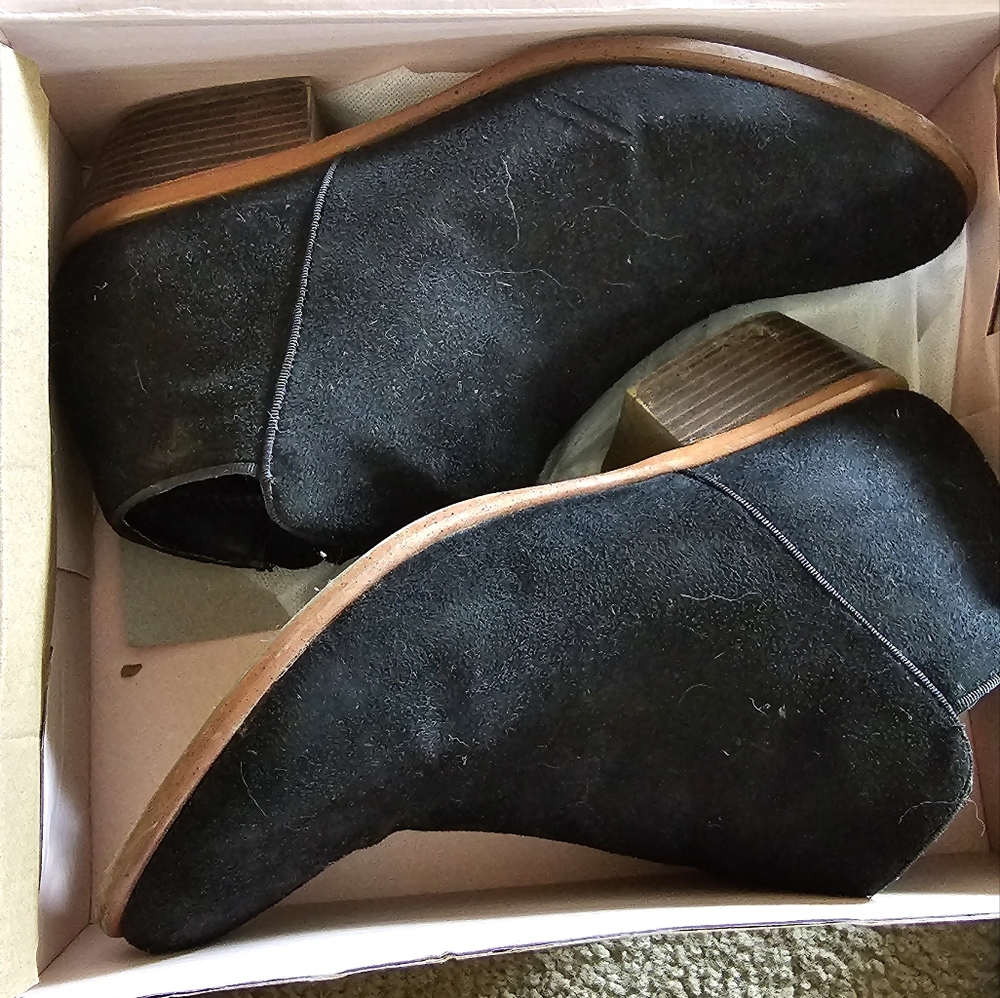Black suede ankle boots